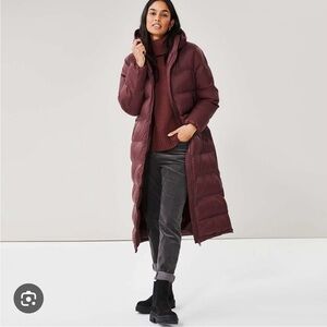 *like new* Joe Fresh primaloft long burgundy puffer coat